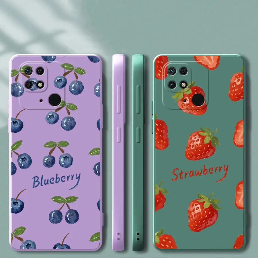 

Чехол для телефона с рисунком фруктов (черника) для Xiaomi Redmi K60 A3x 14C A1 A2 A5 10 12C Note 15 Pro Plus K40 9 8 13C