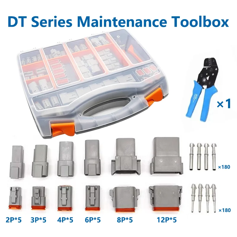 

Deutsch DT Series Repair Tool Box Automotive Waterproof Connector Kit DT04-2/3/4/6/8/12P DT06 With Terminal And Pliers