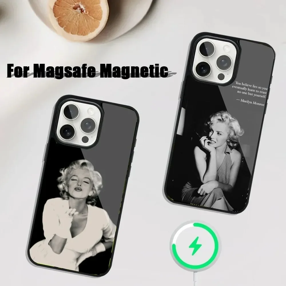 

Sexy Girl M-Marilyn M-Monroe Phone Case For iPhone 16,15,14,13,12,11,Plus,Pro,Max Mini Magsafe Magnetic Wireless Charging