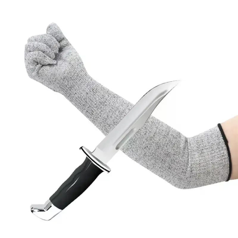 1Pair Level 5 HPPE Safety Sleeves Anti Cut Arm Puncture Gloves Cutting Resistant Bracers Protector Household Breathable Gloves