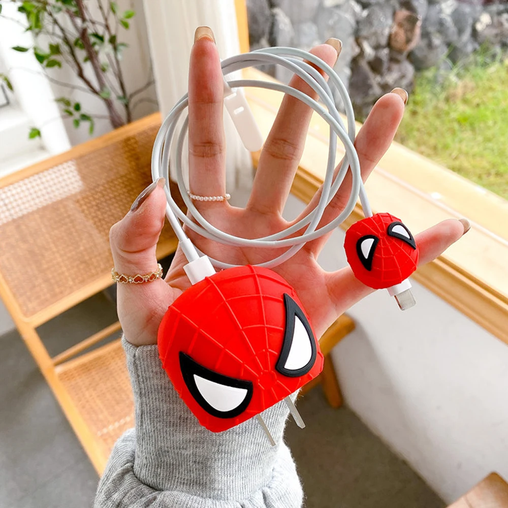 Cute 3D Cartoon Cable Protector for iPhone / iPad 18W/20W Fast Charger Protector Cable Holder Phone Cord Protection Organizer