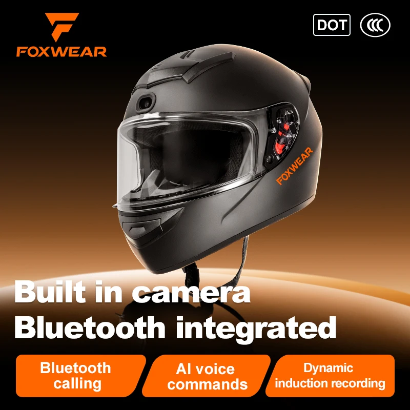 FOXWARE M22 Sports Head Wearable  BLuetooth Helmet WIFI Camera Motorcycle Professional Racing Flip Up Helmet