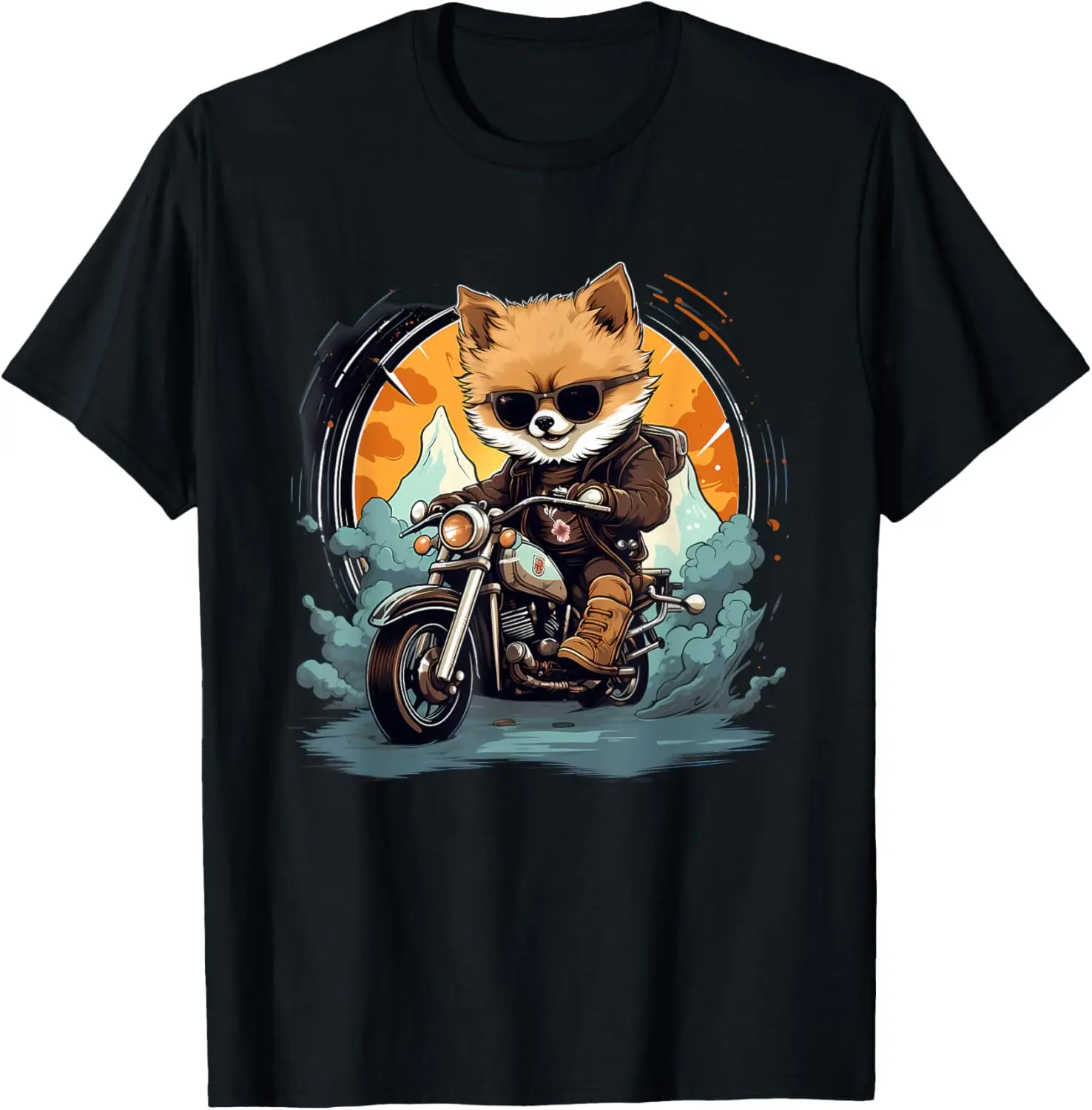 

Biker Pomeranian Dog Riding Motorcycle T-Shirt