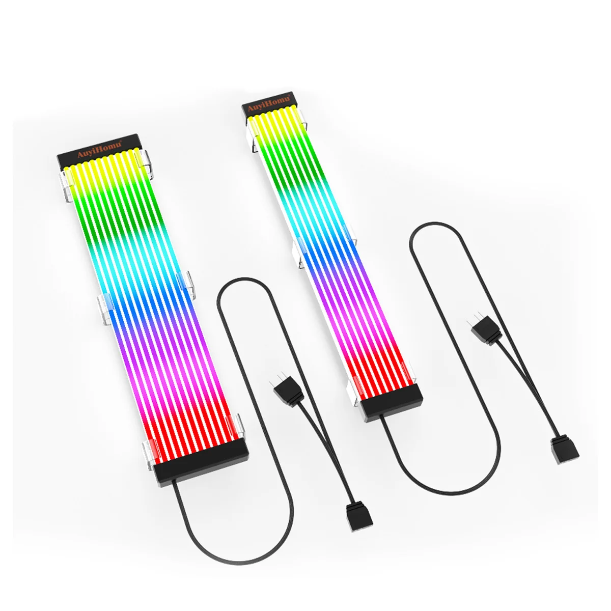 ARGB Neon Light Panel for PC Case, 5V 3Pin ARGB Sync LED Strip with Mounting Clips, DIY Computer Case Lighting Bar