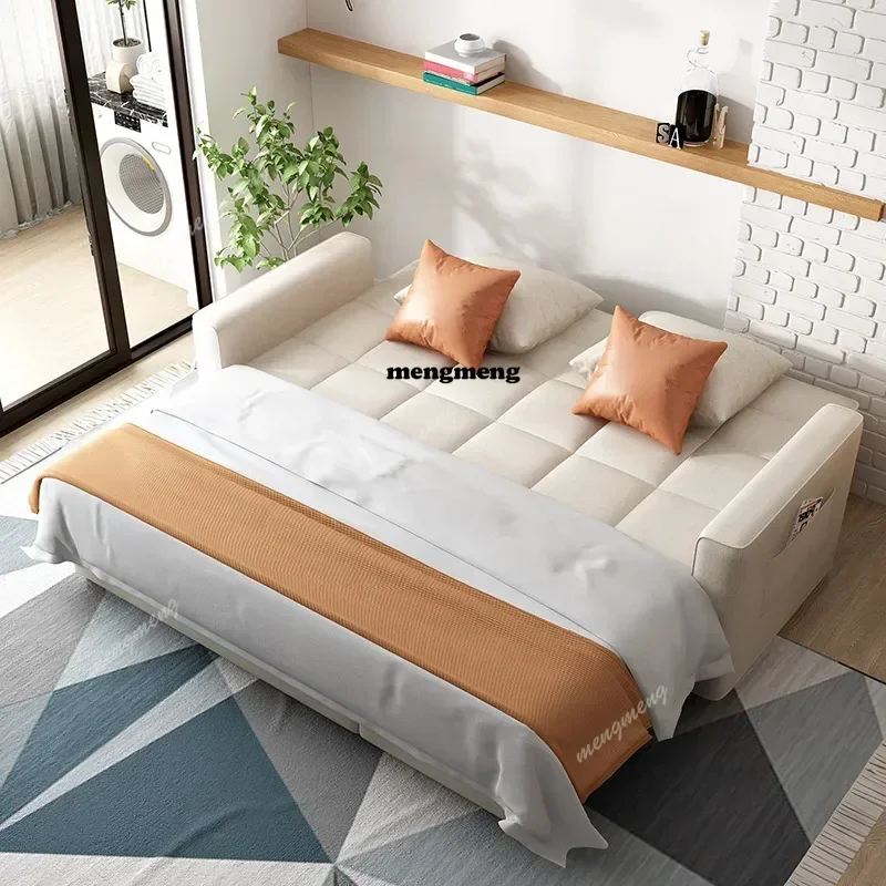 Sofa bed dual-purpose multi-functional foldable living room retractable small apartment technology cloth D80