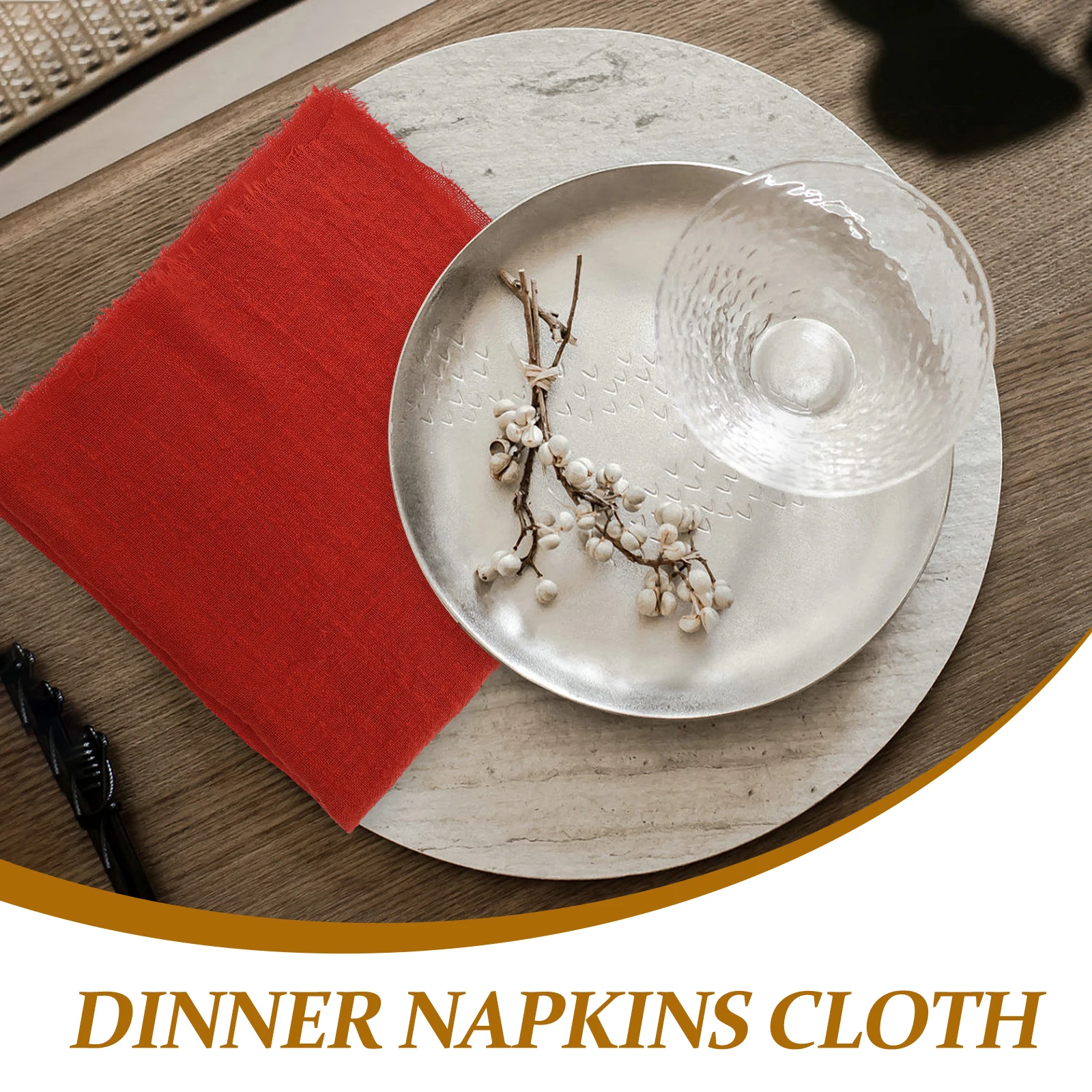 

12 Pcs 42cm Cloth Napkin Fabric Art Fringed Tassel Dinner Table Napkins Reusable Washable Party Wedding Home Hotel for Banquet