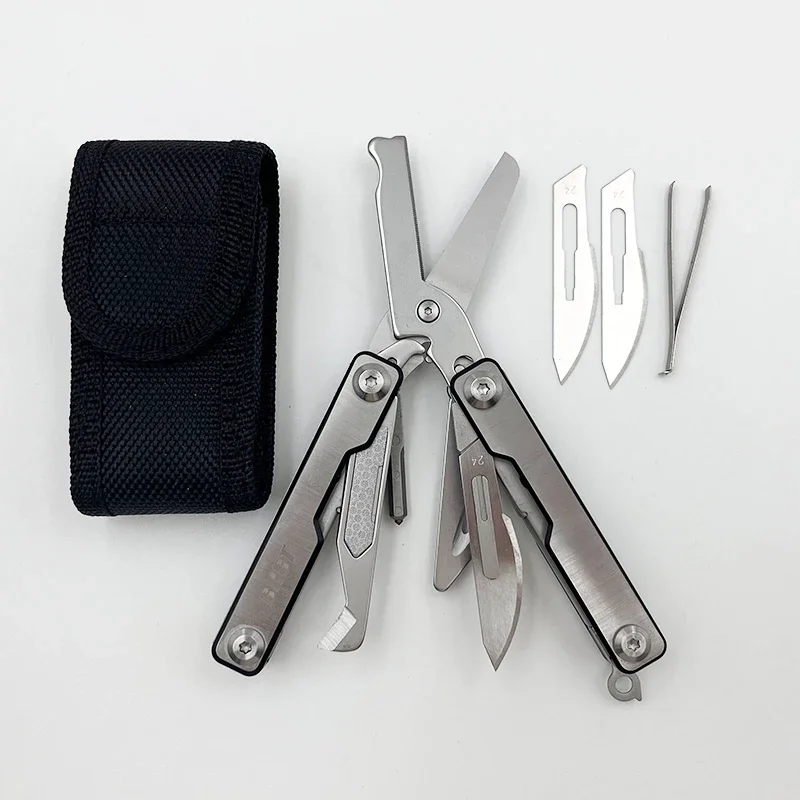 BHBT EDC Mini strumenti multifunzionali in acciaio inossidabile Pinze multiutensile pieghevoli portatili a forbice