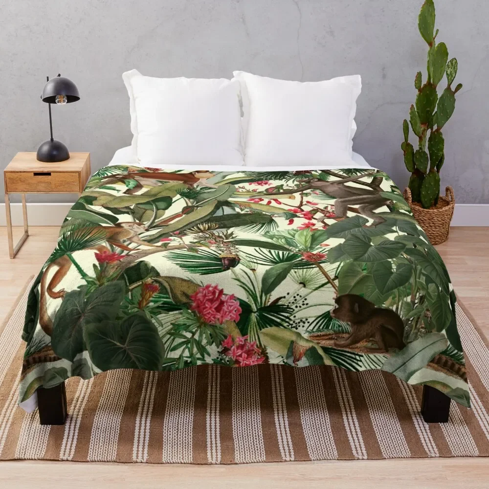 

Monkey Forest Throw Blanket Baby Luxury St Camping Multi-Purpose Blankets