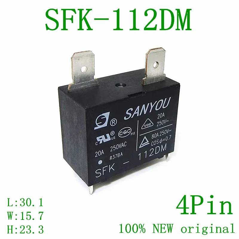 SFK-112DM 12VDC 4PIN Relay, G4A-1A-E-12VDC, JQX-102F-12VDC, 100% New