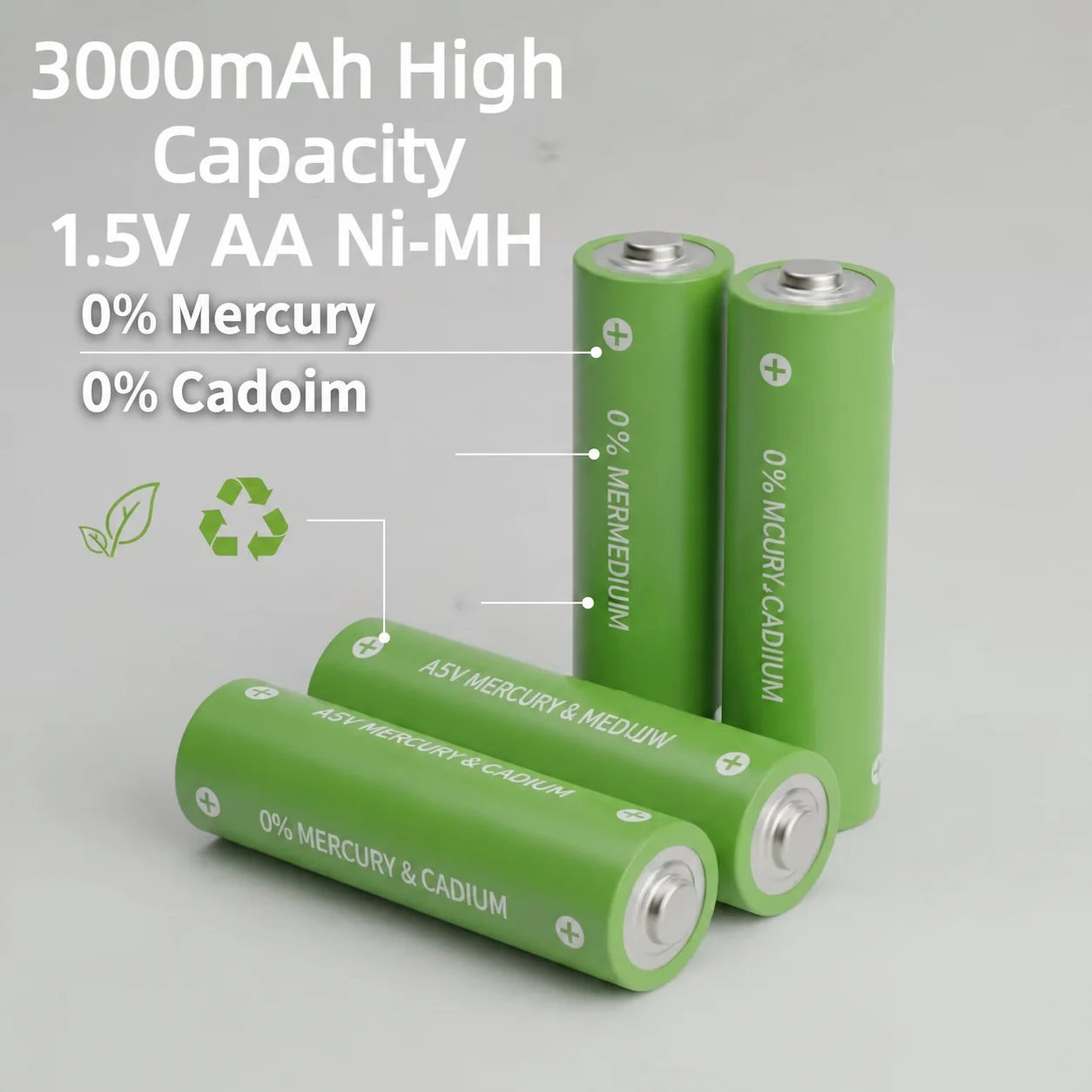 3000mAh High Capacity 1.5V AA Ni-MH Rechargeable Battery for Clock Mice Computer Toy Electronic Devices - Original High Performa