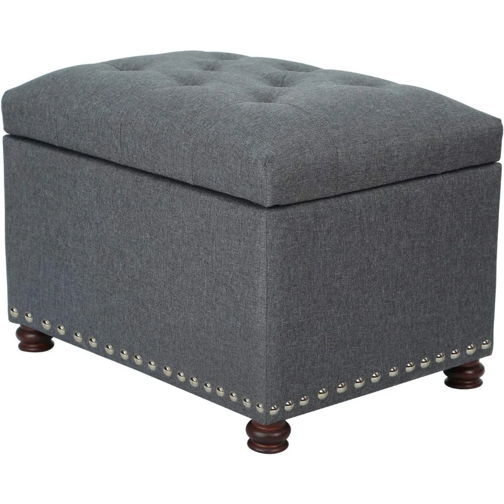 Footstool Storage Ottoman Bench Rectangular Fabric Organization Foot Rest, Super Soft and Comfortable Fabric, Foot Stool