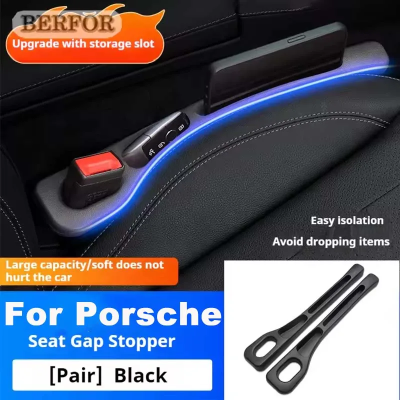 Car Seat Gap Filler Side Seam Plug Strip with Groove Leak-proof Filling Strip For Porsche Cayenne Panamera Macan 911 718 Taycan