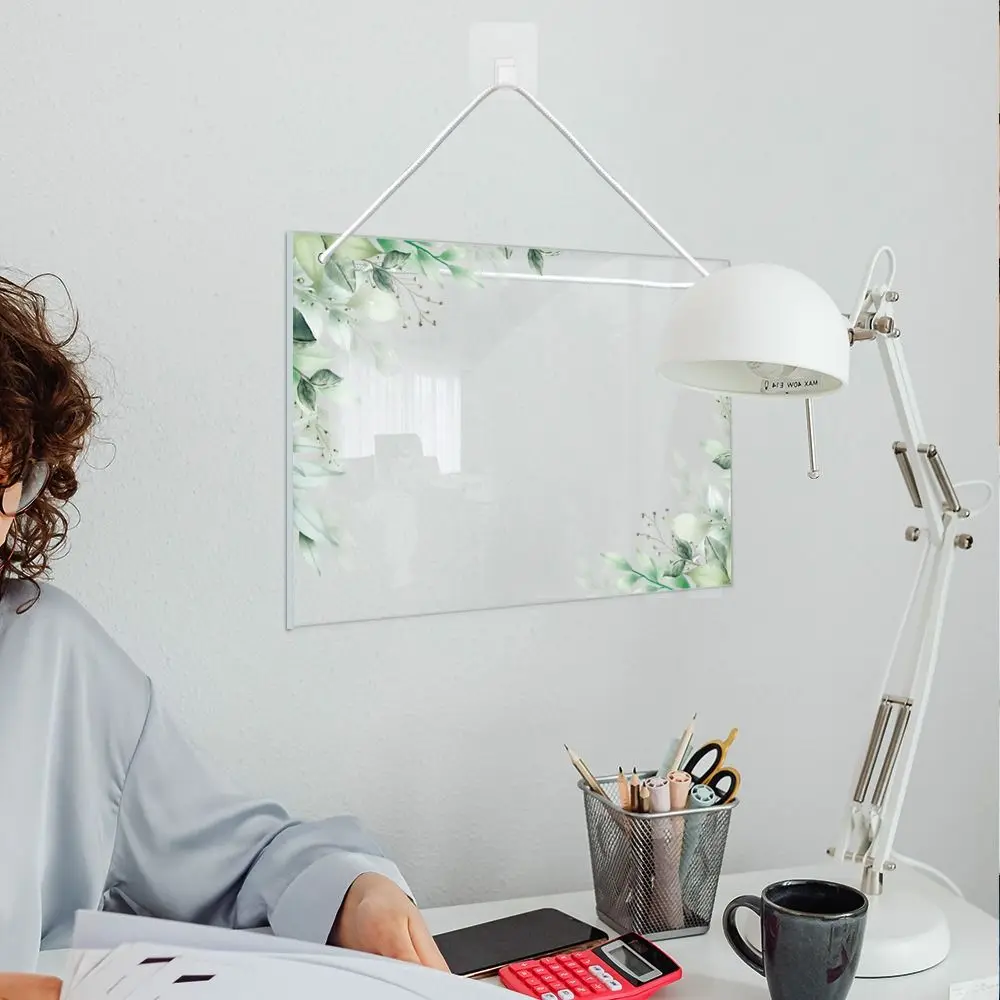 لوحة رسائل شفافة من الأكريليك لوحة عرض معلقة على الحائط، كتابة يدوية شهرية أسبوعية، سبورة بيضاء قابلة للمسح لتزيين المنزل