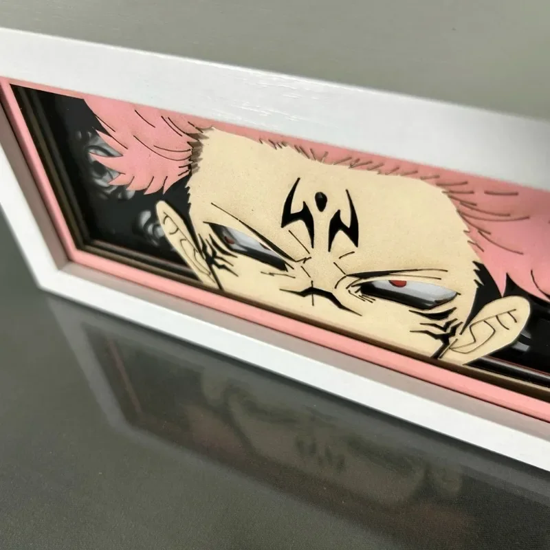 Jujutsu Kaisen Anime Paper Cut Shadow Box Satoru Gojo Ryomen Sukuna Led Light for Bedroom Desk Decor Birthday Gift Lightbox