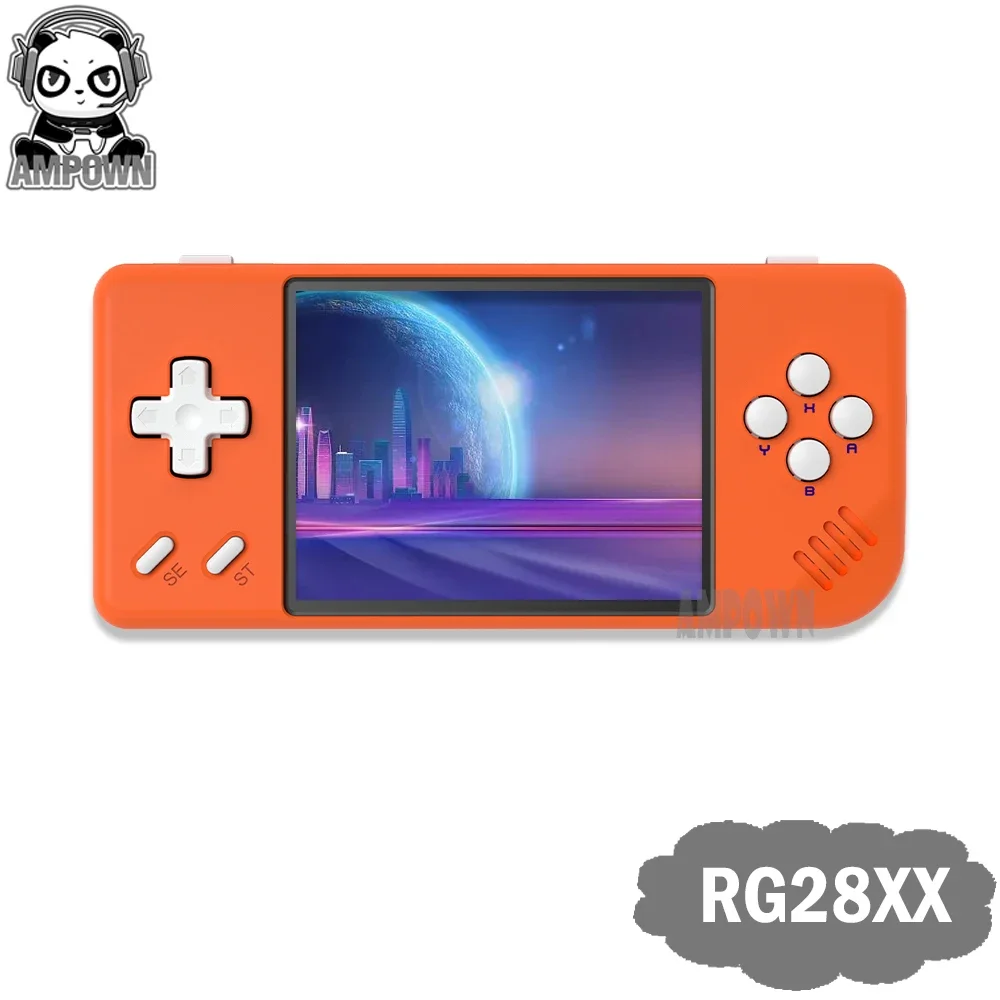 Anbernic rg28xx 2.83 ''ips 640*480 mini jogadores de jogo portáteis retro consoles de jogos de vídeo portáteis 3100mah bateria lpddr4 1gb