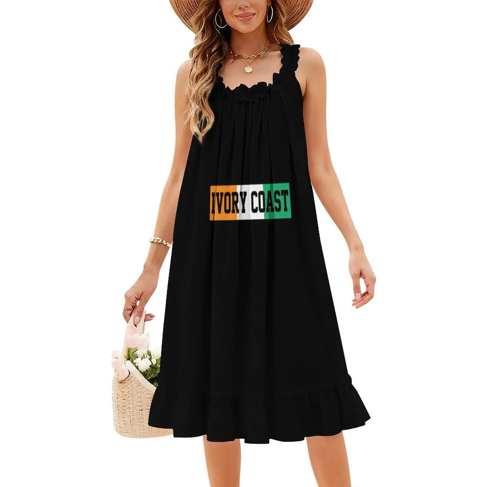 ชุดเดรสโบฮีเมียนแขนกุดลายพิมพ์หลากหลายสไตล์สำหรับวันหยุดพักผ่อนที่ชายหาด  ชุดเดรสสำหรับงานปาร์ตี้  ชุดเดรสสไตล์ไอวอรี่โคสต์  ชุดเดรสสำหรับผู้หญิงที่รักการเดินทางในแอฟริกาตะวันตก