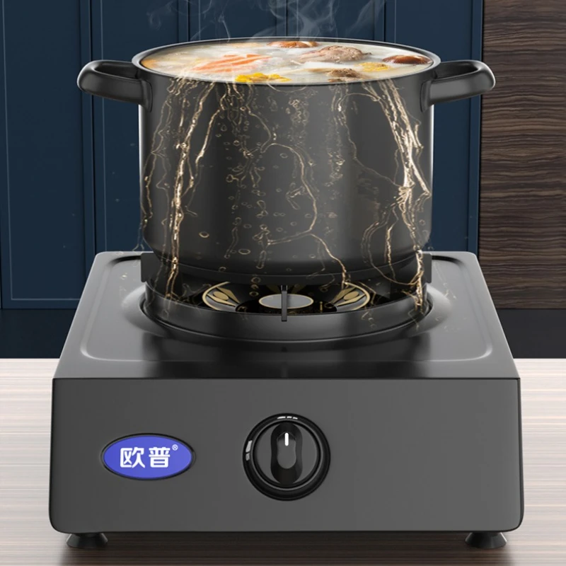 

Газовая плита, бытовая кухонная газовая плита с одной горелкой, 5,2 кВт, огневая мощность, настольная плита, энергосберегающая жестокая огонь, одна горелка