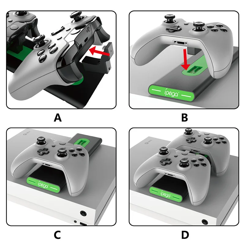 شاحن لاسلكي لجهاز اكس بوكس ون ، اكس بوكس ون ، اكس ، اس ، غمبد ، يتصل بالقاعدة ، شحن مزدوج ، شواحن PG-XB003 ، جديد