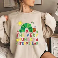 The Very Hungry Caterpillar Sweatshirt Cute Fnny Hungry Caterpillar Bookish Pullovers Man Women Retro Trend Cool Street Hoodies - Image 2