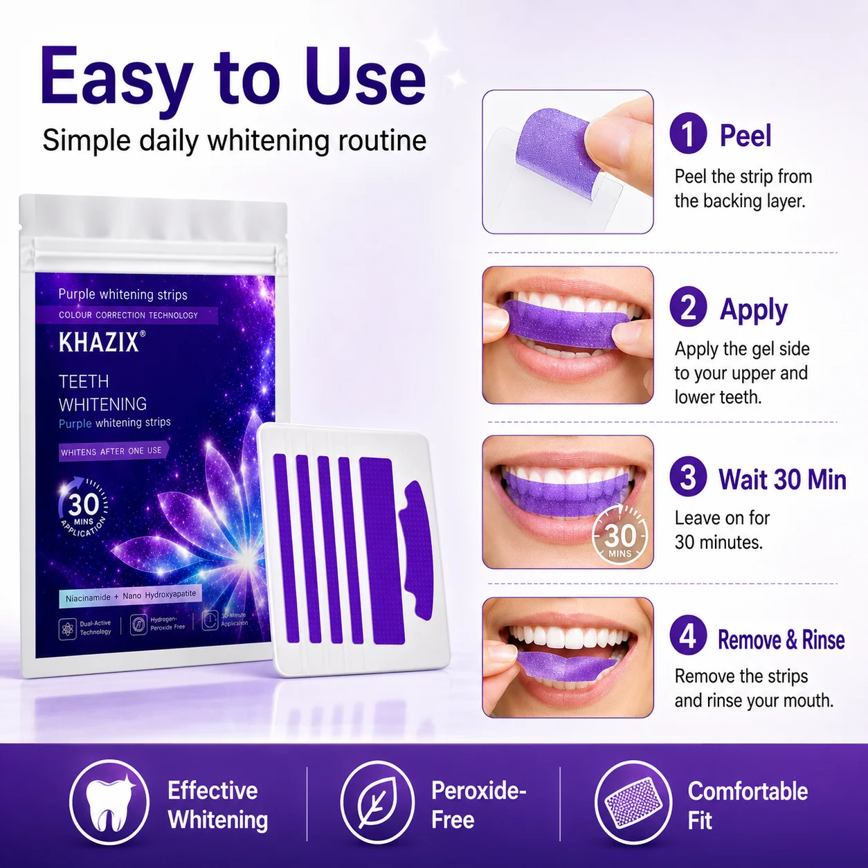 1/7 pairs Teeth Whitening Stri - Teeth Whitening Strips Crest ulasan dan harga