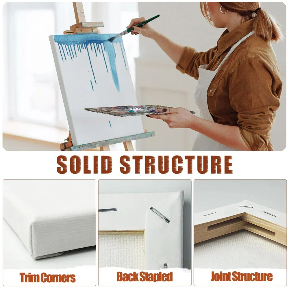 12 SZTUK Biała pusta tablica artystyczna Płótno artystyczne Tablica artystyczna Akrylowy obraz olejny Drewno + bawełna Malarstwo artystyczne Różnorodne rozmiary są