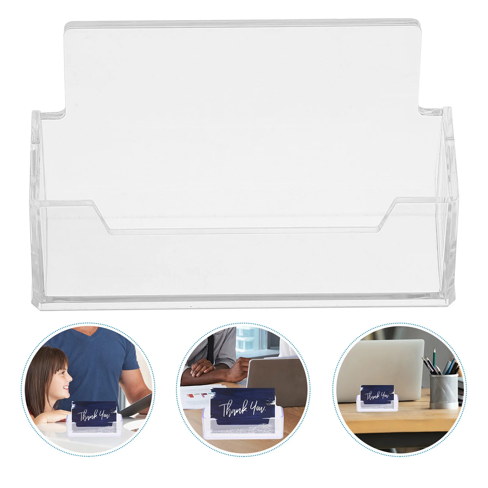 

3Pcs Transparent Acrylic Business Card Holder Clear Organizer Stand Desk Display Rack Office Card Storage Box Desk Cards Holder