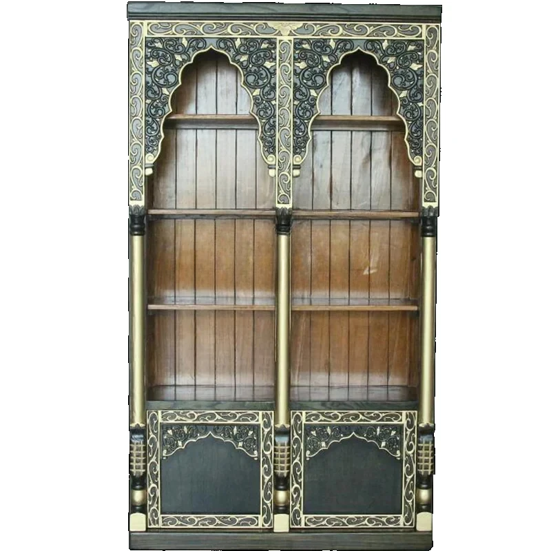 

Showcase Display Cabinet Wind Tea Antique Shelf Thai Solid Wood Bookcase