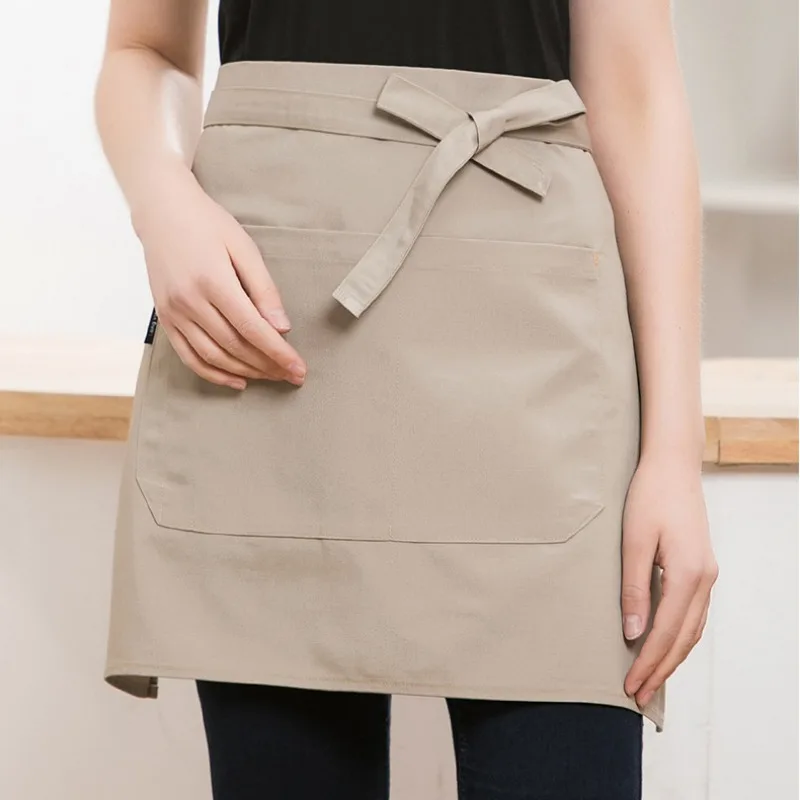 Waterproof Apron, Catering Waiter, Female Waist, Short Chef Half-cut Overalls Apron Kitchen