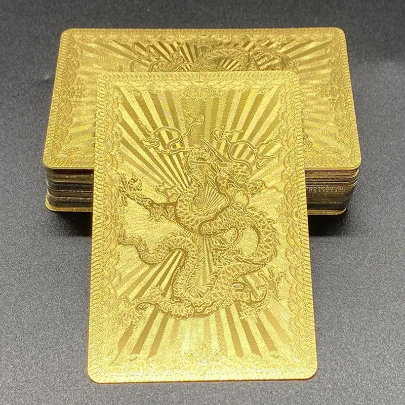 Gold Foil Poker Cards Luxury Gold Foil Poker Board Game Playing Cards Standard Portable For Daily Entertainment Corporate