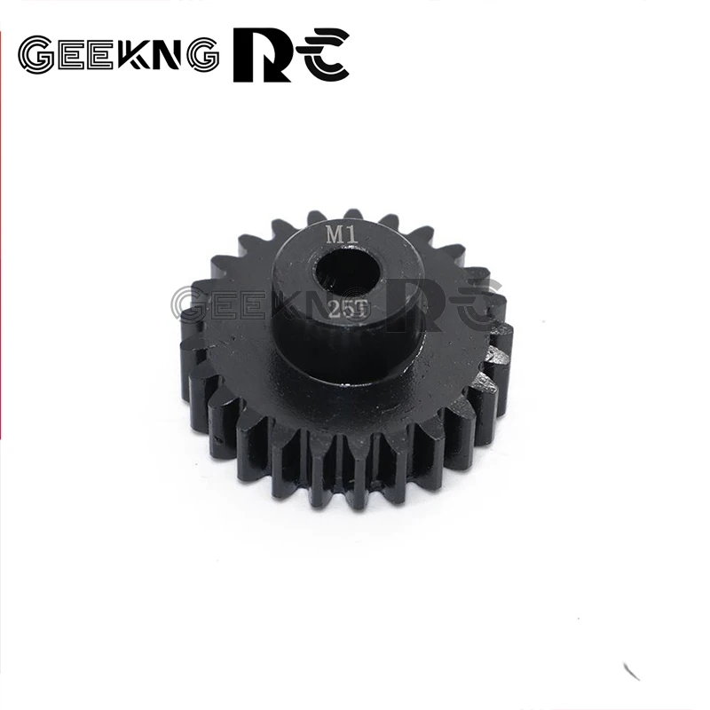 M1 5mm 11T 12T 13T 14T 15T 16T 17T 18T 19T 20T 21T 22T 23T 24T 25T Black Steel Metal Pinion Motor Gear For 1/10 1/8 RC Model Car