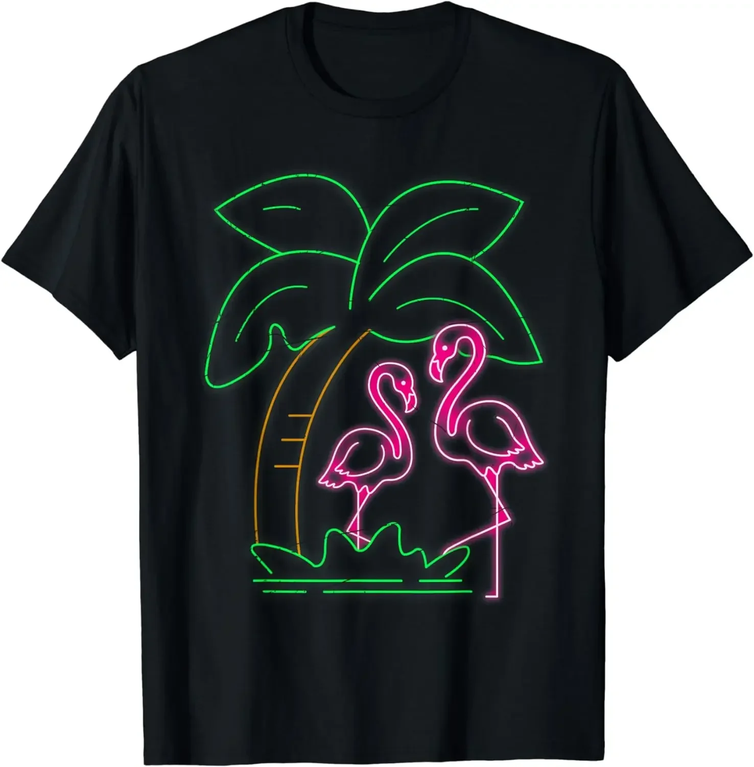 

Exotic Bird Flamingos Tropical Animal Palm Tree Flamingo T-Shirt Women Clothes Tops Vintage Clothes Camisetas Ropa De Mujer