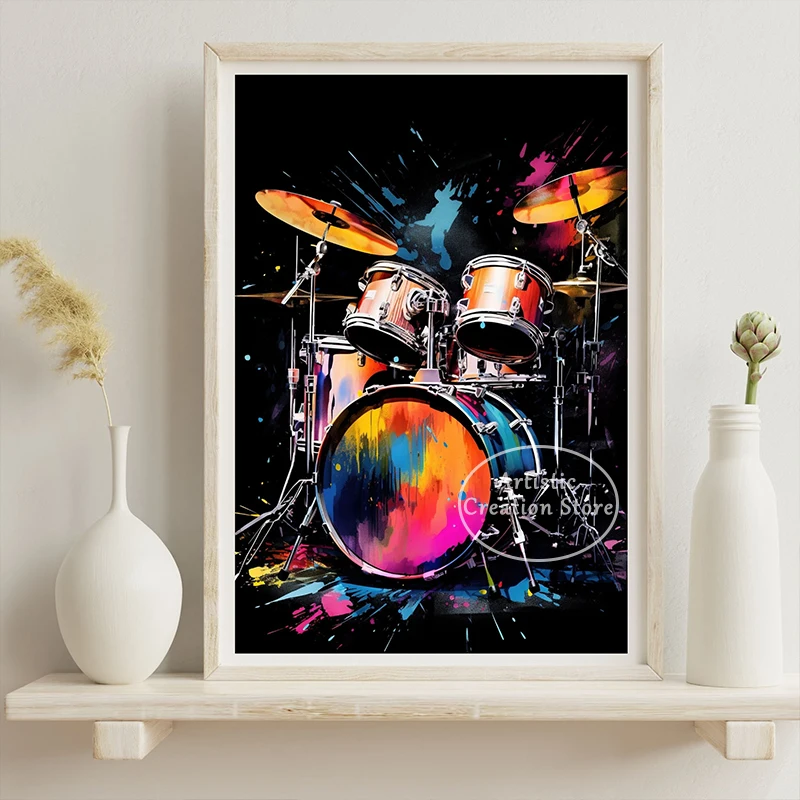 Djembe Drum Saxophone Piano Trumpet Poster Musical Instrument Music Wall Art Canvas Painting Wall Art Home Decor Musical Gifts