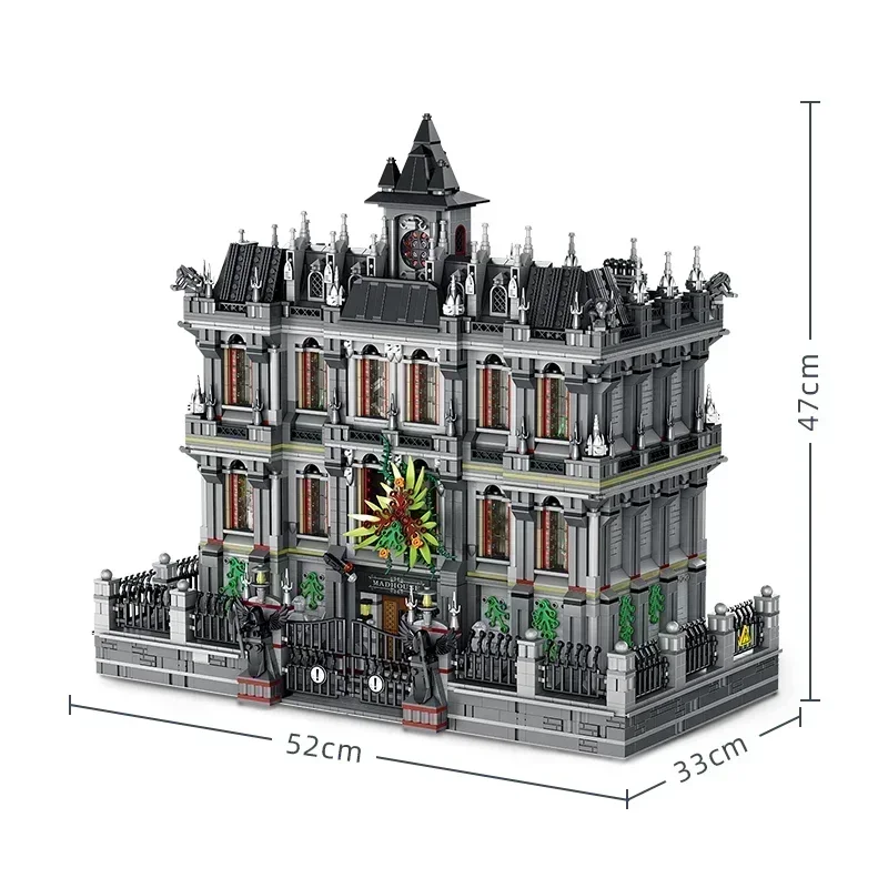 7537 Stück Arkham Asyl Ausbruch Bausteine Ziegel Wahnsinnige Krankenhaus Architektur montista Spielzeug Geburtstag Weihnachts