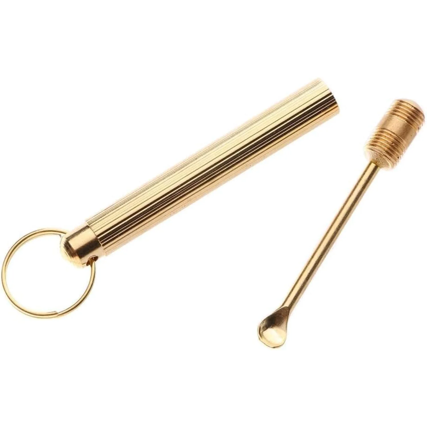 Gold Folding Type Copper Ear Wax Removal, Earwax Cleaner Ear Spoon, Portable Ear Wax Removal Tool Attached Key Ring Mini Tool Su