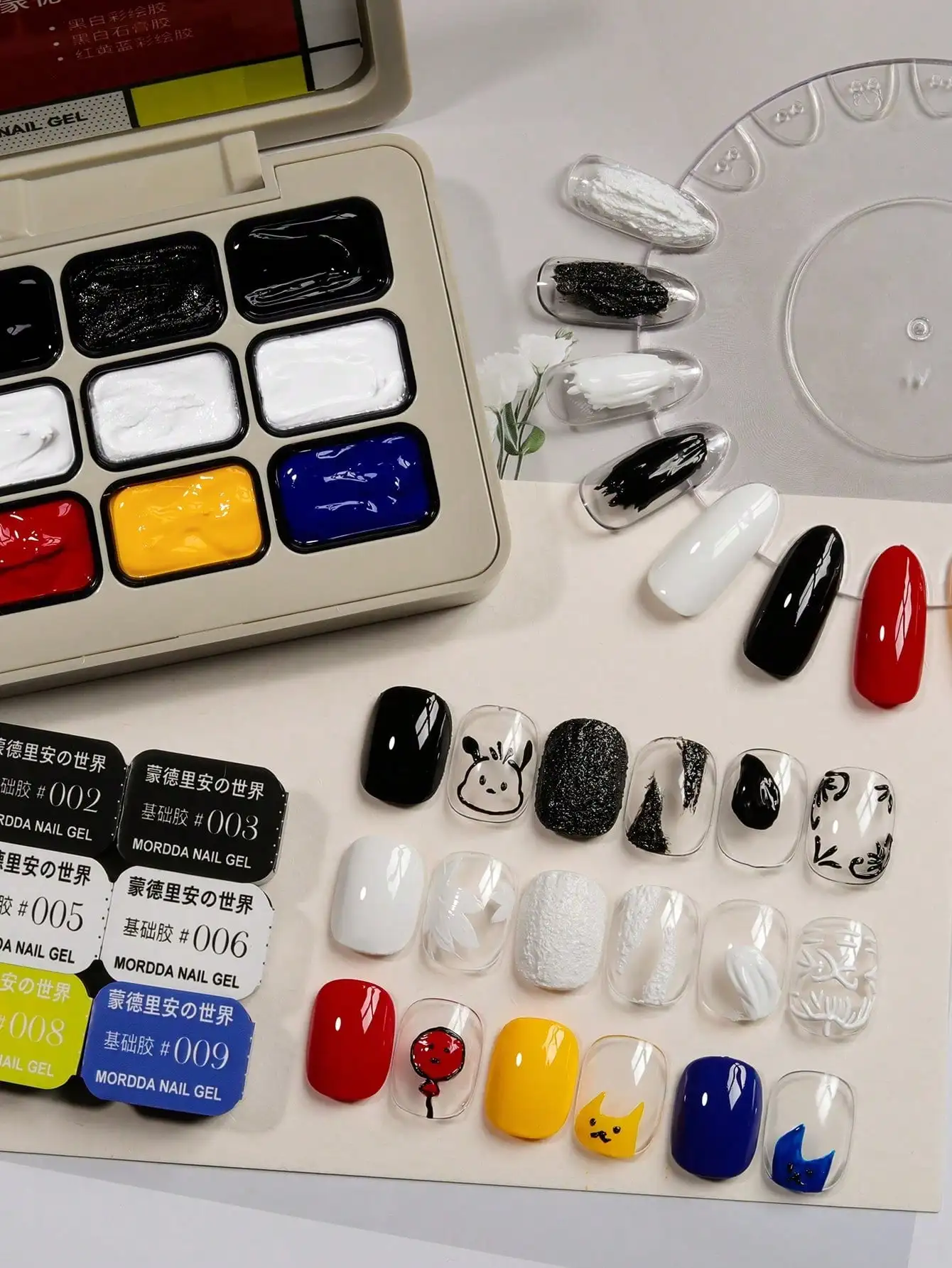 9-colors Mondrian's World Patting Gel Smudge Canned High Saturation Popular Semi-Solid Nail Polish Gel-Meng De Li An