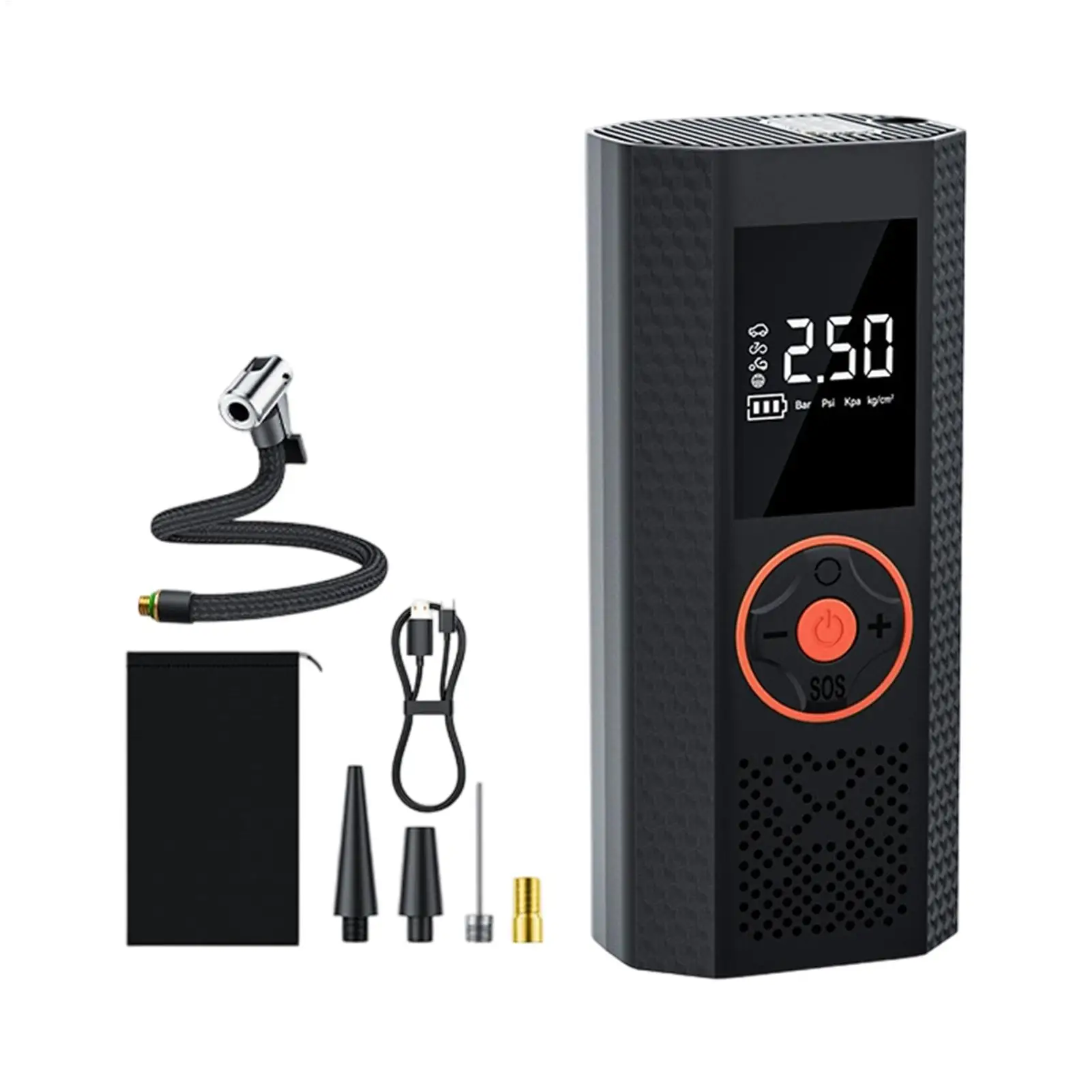 Portable Tire Inflator Rechargeable Cordless Auto Shut Off Tire Inflator Portable Air Compressor For Motorcycle Bike Vehicle