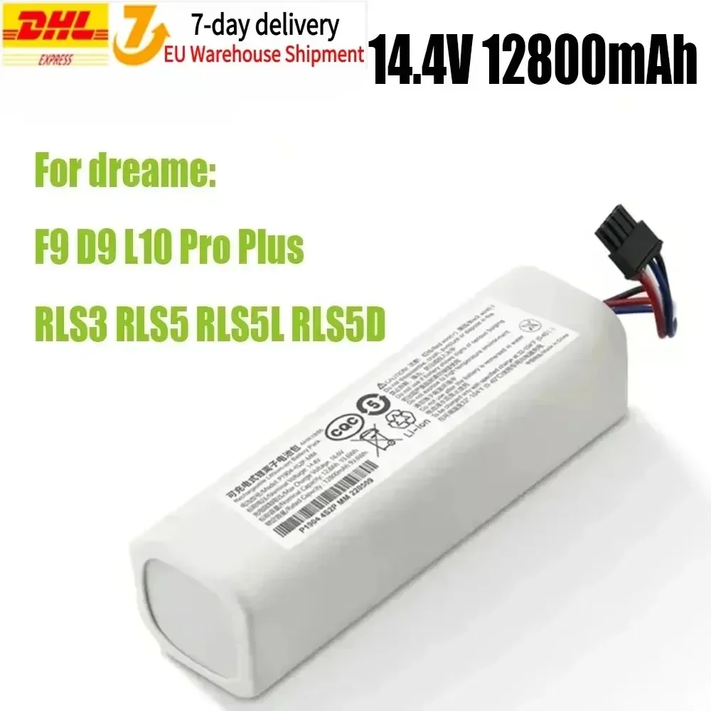 Batterie 100% originale pour aspirateur robot Dreame D9 F9 L10 L10 Pro, batterie lithium-ion 12800mAh, pack de batteries 4INR19/66-2