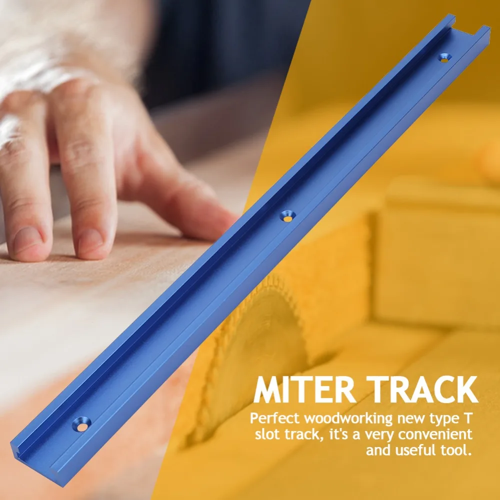Aluminum Alloy Aluminum T Track 3/4 Inch Width 30 Type T Slot Track Anodized Blue Double-Cut Profile Miter Jig Tool