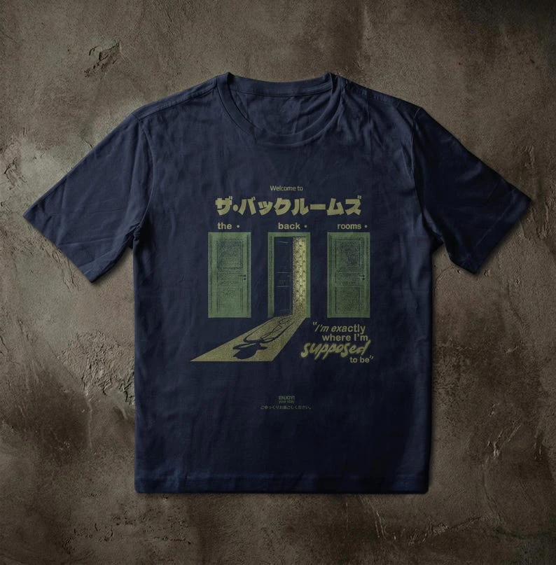 Backrooms Liminal Space T-shirt Japanese streetwear vaporwave simulation horror unisex loose-fitting fashionable streetwear