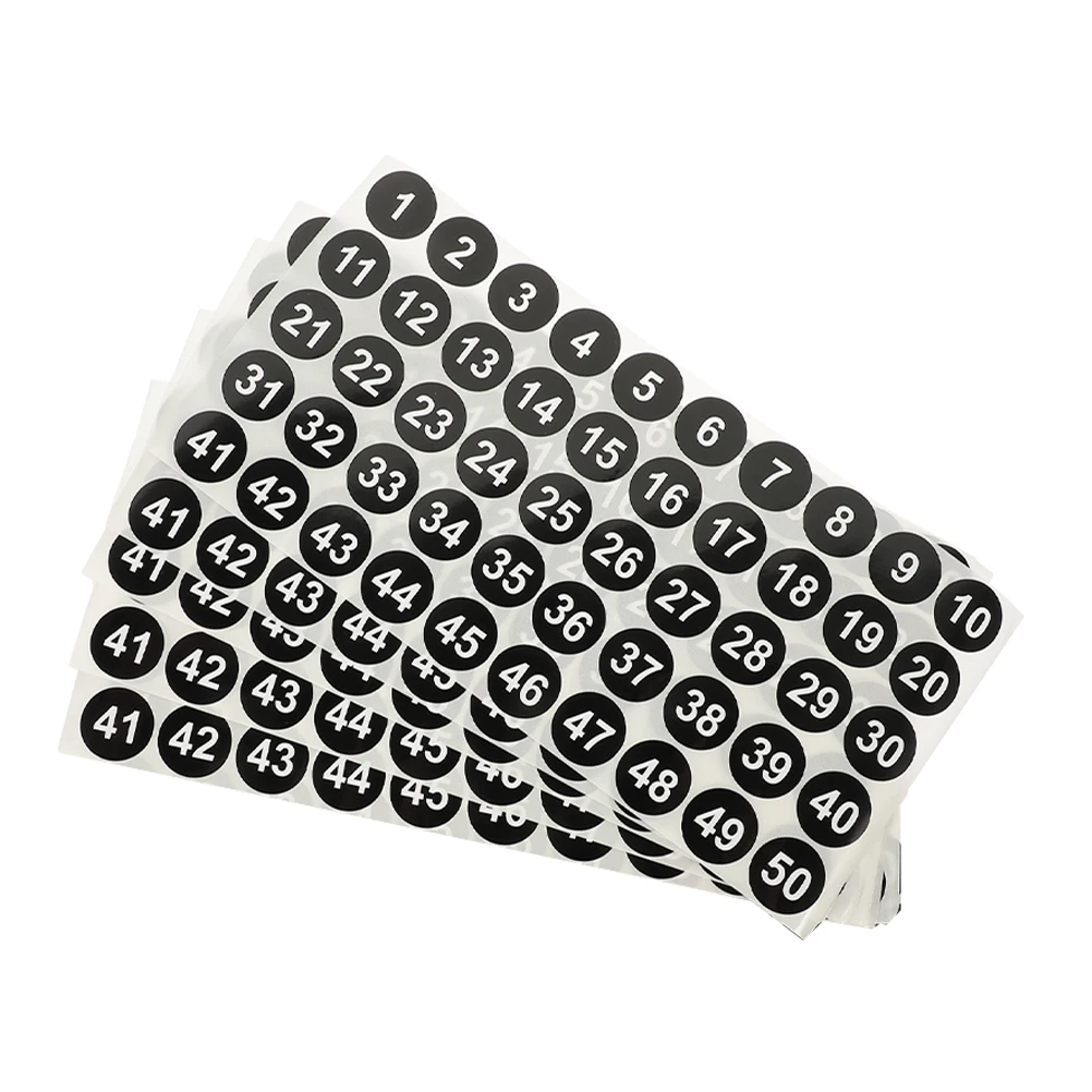 

250 Circular Number Labels 1 50 Black 2 54CM Self Adhesive Waterproof Stickers for Office ganizing File Folder Tags