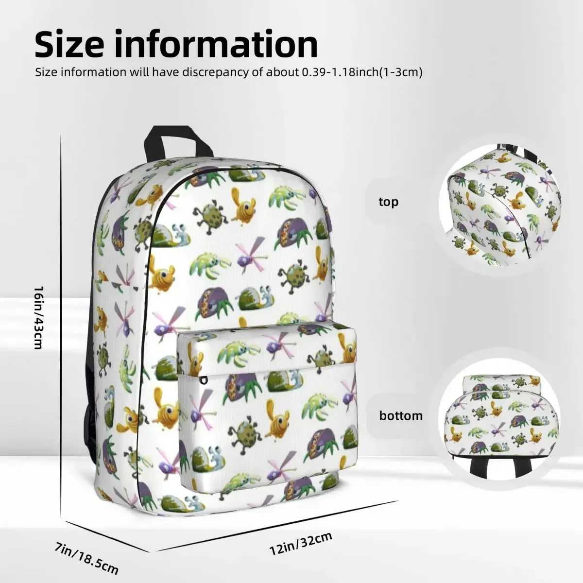 Bugsnax Sticker Pack zaini borsa per libri per studenti di grande capacità borsa a tracolla zaino per Laptop zaino da viaggio di moda borsa da scuola