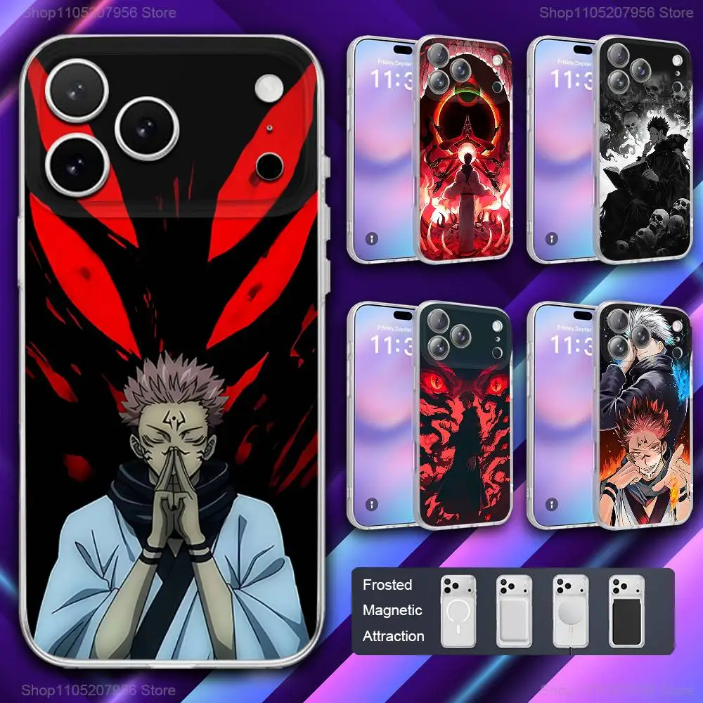 

R-RyomenS Anime S-Sukuna Phone Case For iPhone 11,12,15,14,13,17,16,Pro,Plus,E,Max,Air,Mini Magnetic Frosted Cover