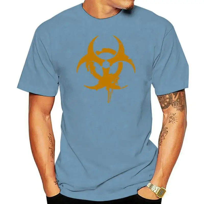 Scary Danger Hazard Halloween Horror Gas Yellow Biohazard Mens Black T-Shirt