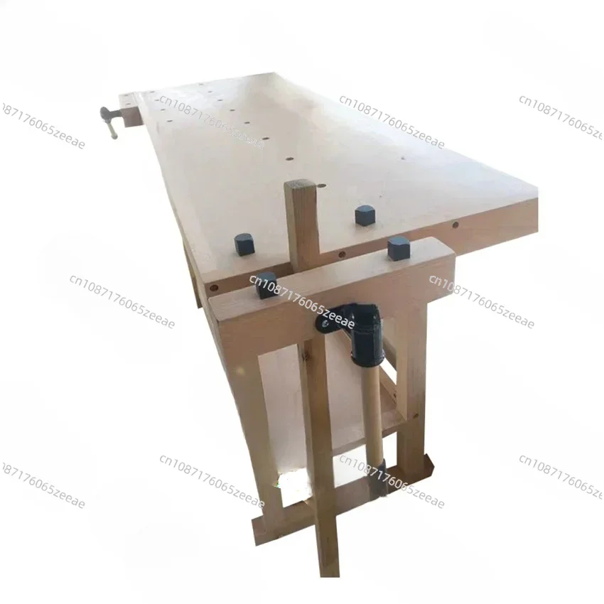 Multifunctional Woodworking Workbench Console Beech Wood Workbench Diy Manual Carpentry Solid Wood Table With Clamp AT718-13C