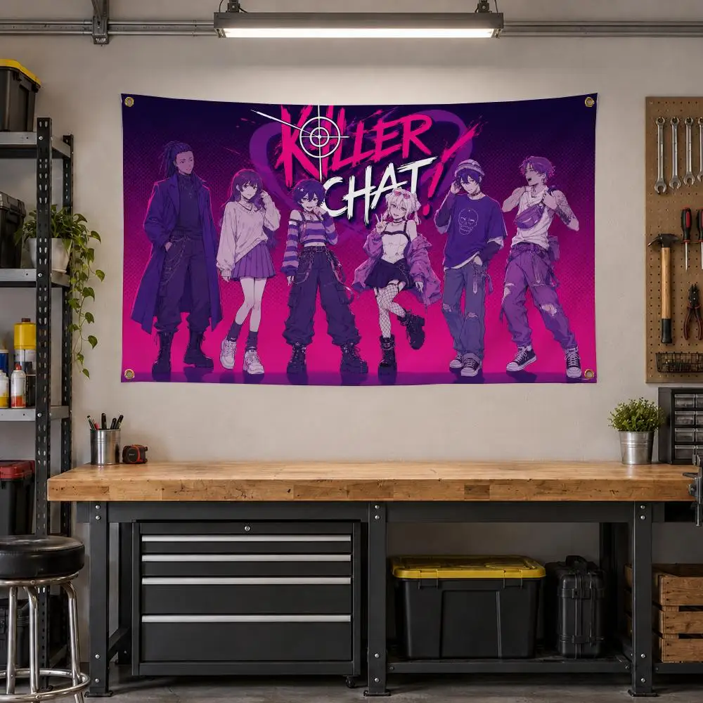 Game Killer Chat Expanded Dating Sim Flags Personalized Banner Flag Room Dorm Camping Picnic Garage Bar Outdoor Wall Decor