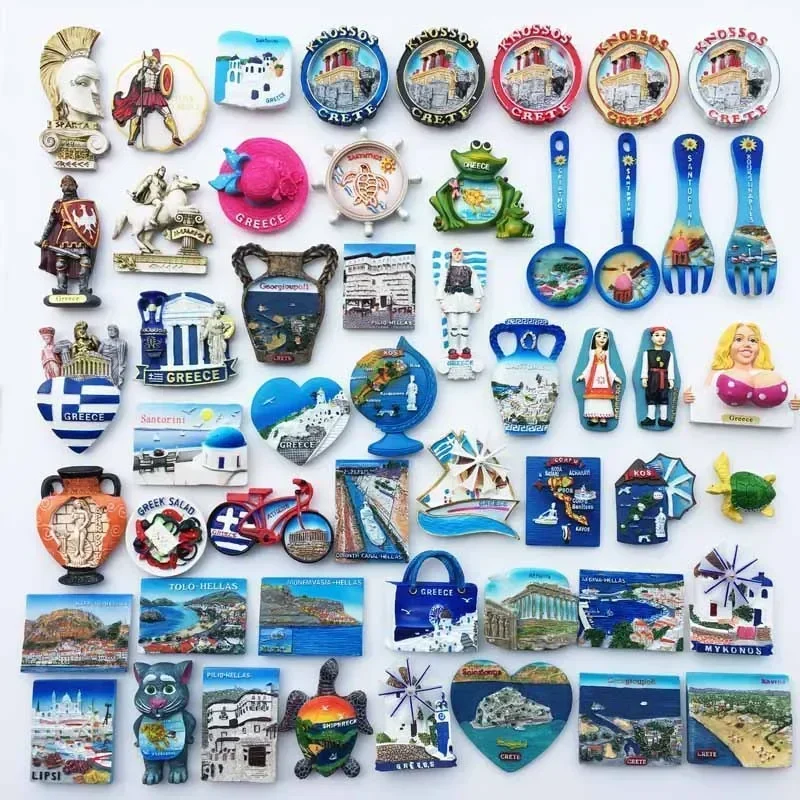 Grecja Magnesy na lodówkę Kos Zakynthos Lipsi Kreta Korfu Afrodyta Pamiątka turystyczna Magnetyczna naklejka na lodówkę Prezenty do wystroju domu