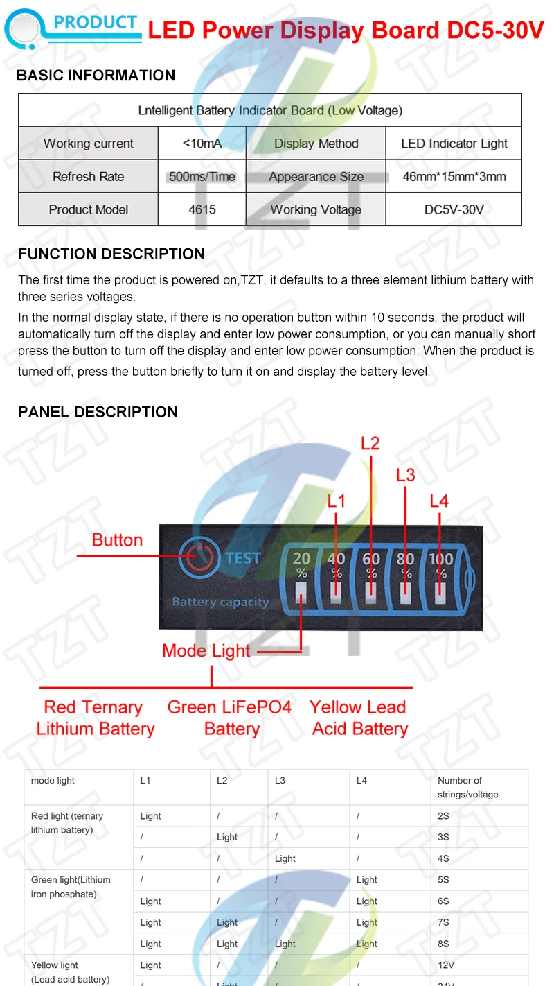 1S-8S 18650 Li-Ion Lipo Lithium 5-30V Blei-Säure-Batterie-Ladezustandsanzeige Tester LCD-Anzeige Messgerät Modul Kapazität Spannungsmesser – Detail 1