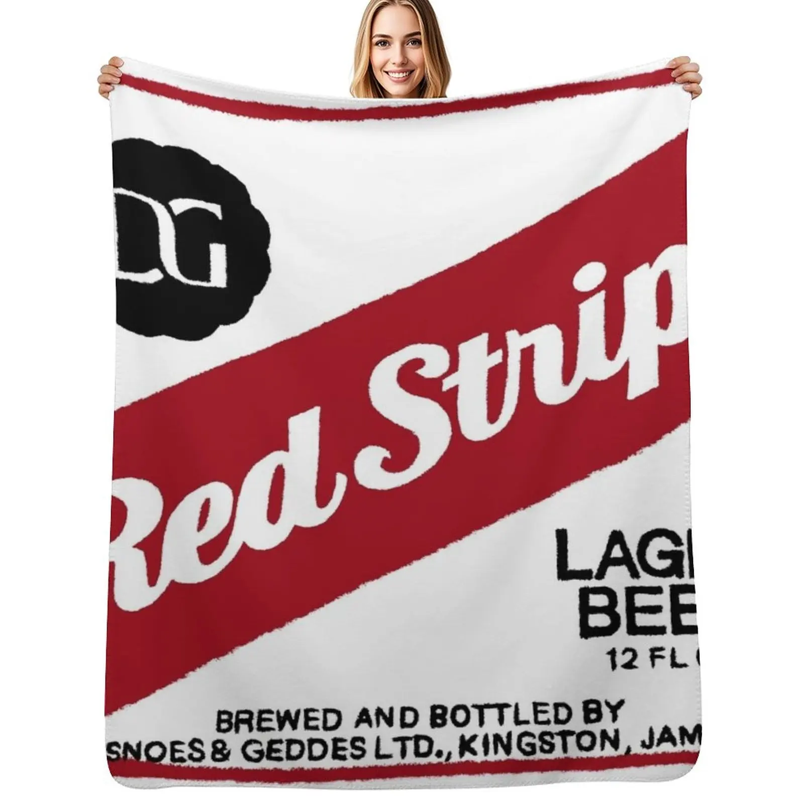 Red Stripe transparent POP Throw Blanket Soft Bedroom Blanket for Night Sleeping