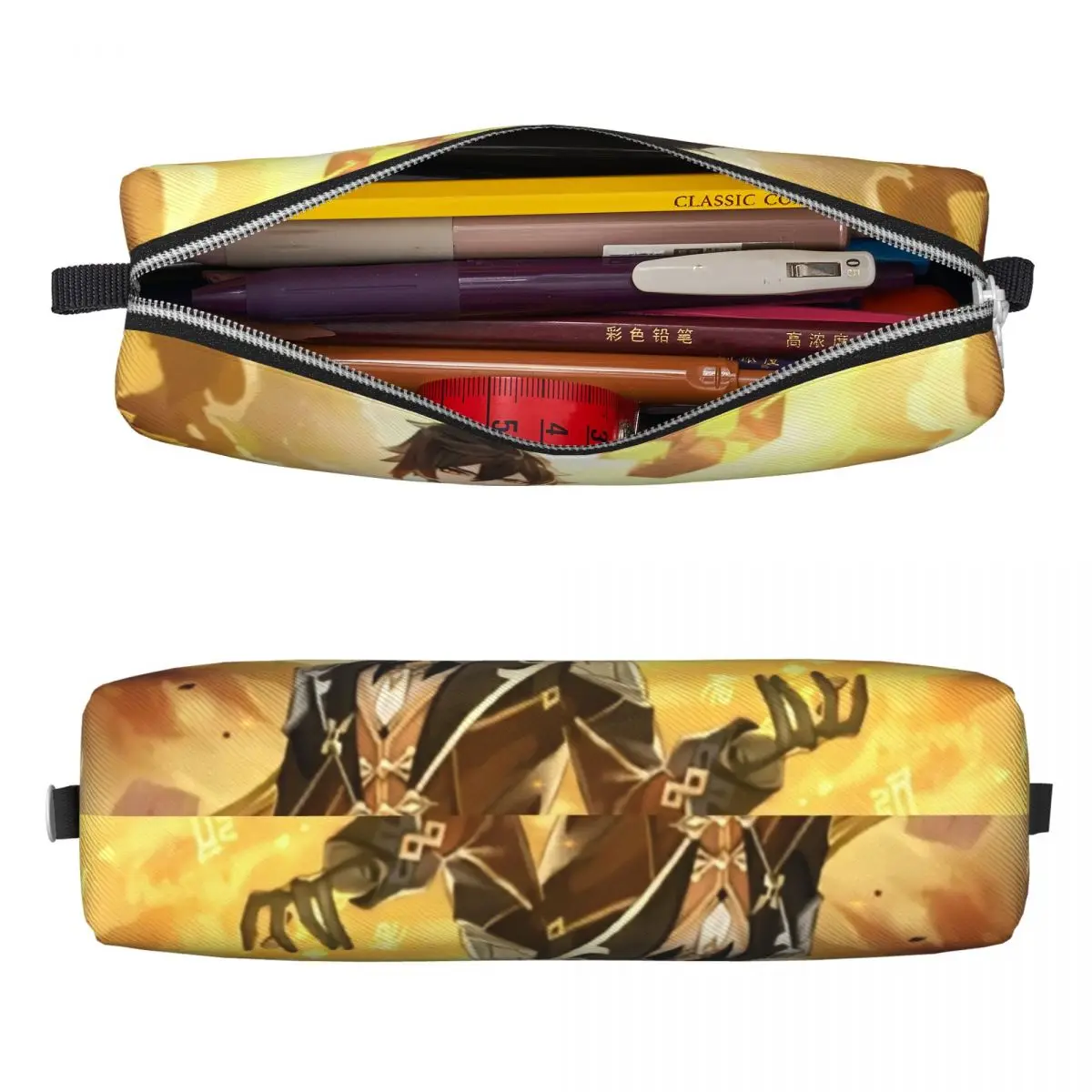 Zhongli genshin impact childe bleistifte tui stift halter taschen kinder große lagerung büro geschenk pencil cases