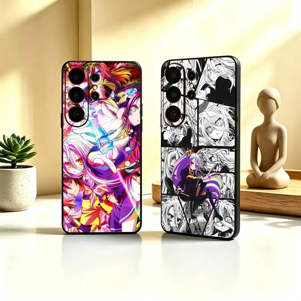 Disboard world No game No life Stand Silicone Phone Case For Samsung S26,25,24,21,22,21,20,Ultra,Plus,Fe, Lite